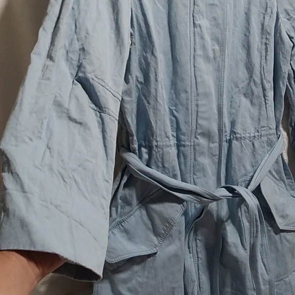 SALE! Worth New York Tiffany Blue Long Belted Jacket Sz.L Gently Worn - Picture 7 of 14